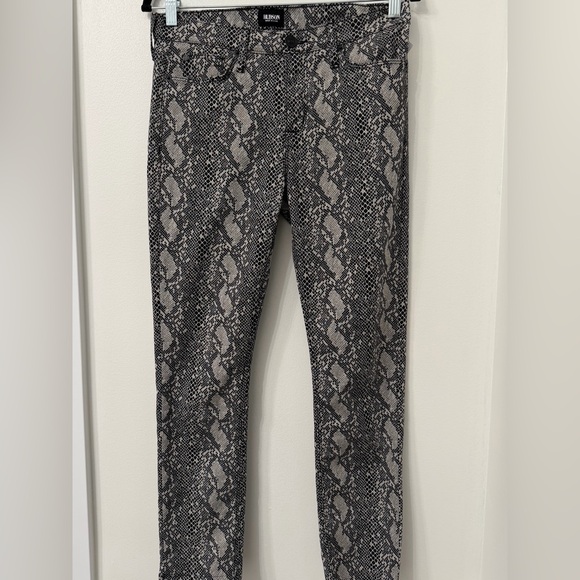 Hudson Nico Mid Rise Super Skinny Snake Pattern  - Black and Gray Size 28 Pants - Picture 2 of 16